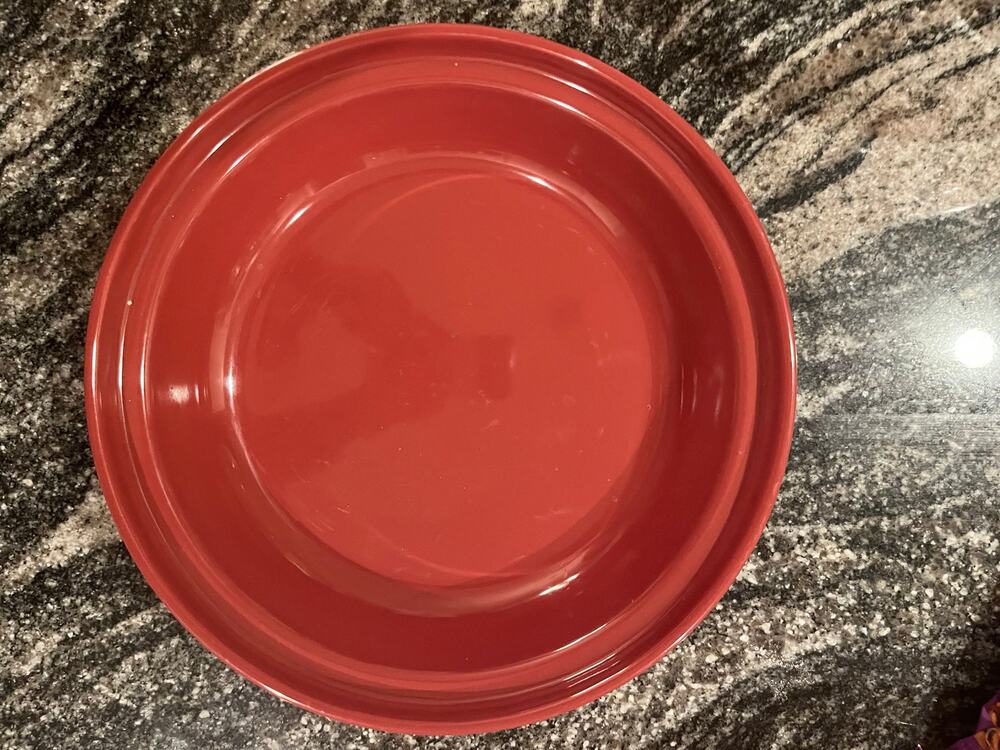 Vintage Longaberger Paprika Red Ceramic Pie Plate 10” Cottagecore